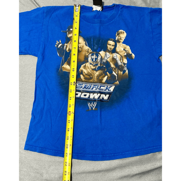 2009 Boy’s WWE Smackdown T-Shirt Blue Sz XL - Picture 8 of 8